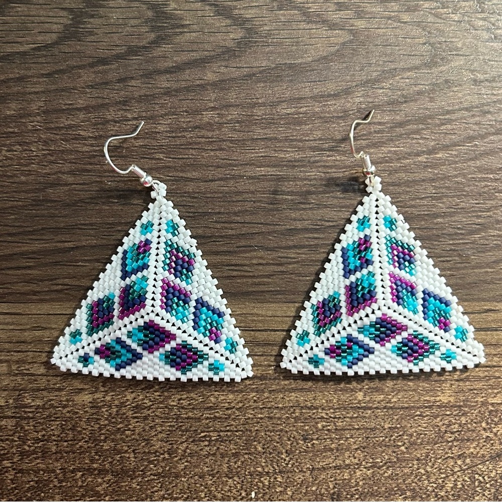 Beaded triangle earrings